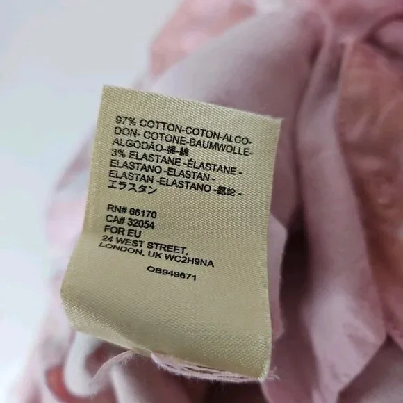 Anthropologie Jamie Chino Pants Sz 4 Pink Tie Dye Straight Cute 90s Floral Retro - Picture 9 of 9